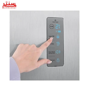 پنل لمسی دیجیتال یخچال فریزر دوقلو دوو مدل SRI/SFI-20SS با امکان تنظیم دما و هشدار تاریخ مصرف مواد غذایی.